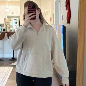 Tan Quarter Zip Sweatshirt